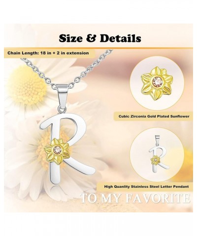 Initial Necklaces for Girls Alphabet Silver Necklace for Teens Gold Sunflower Simple Necklace for Women R $7.60 Necklaces