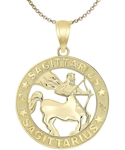 10K Yellow Gold Zodiac Sun Sign Symbol Pendant With Chain 16.0 Inches Sagittarius $90.29 Necklaces