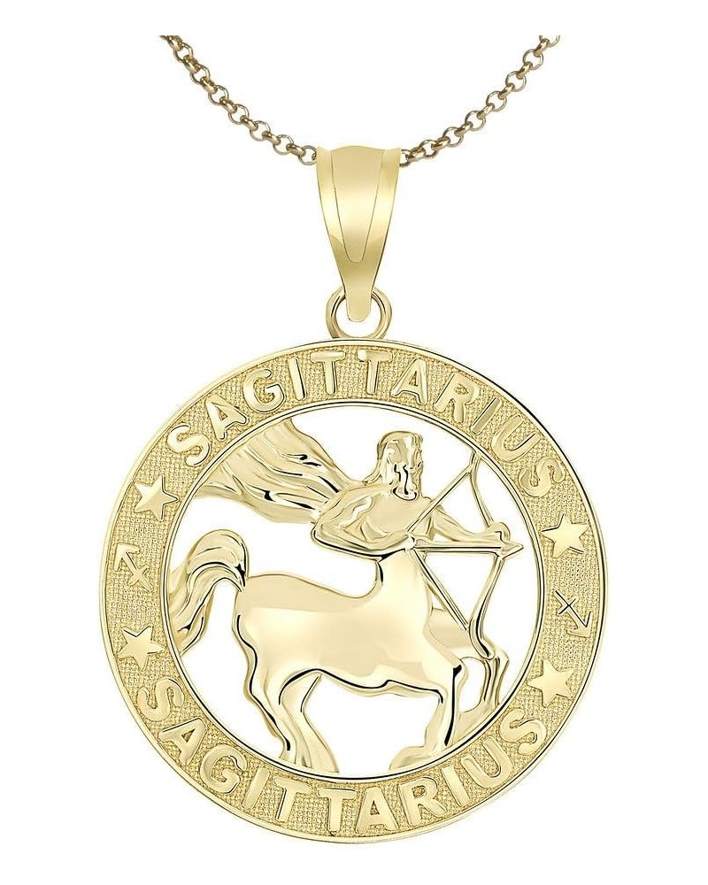 10K Yellow Gold Zodiac Sun Sign Symbol Pendant With Chain 16.0 Inches Sagittarius $90.29 Necklaces