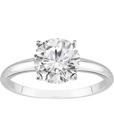 1 to 4 Carat Lab Grown 4 Prong Solitaire Round Cut IGI CERTIFIED Diamond Engagement Rings H-I Color VS2-SI1 Clarity 5.5 14K W...