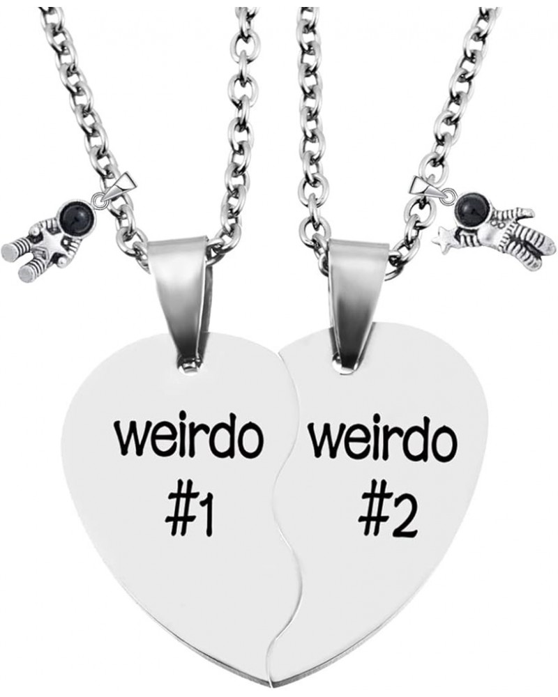 Best Friend Necklaces BFF Necklace for 2 Friendship Valentines Day Gifts Split Heart Necklace Weirdo 1 Weirdo 2 Best Friends ...