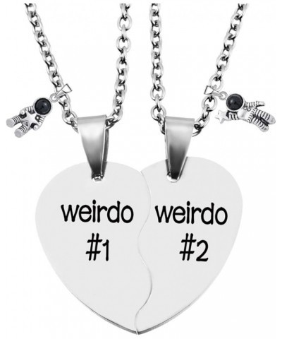 Best Friend Necklaces BFF Necklace for 2 Friendship Valentines Day Gifts Split Heart Necklace Weirdo 1 Weirdo 2 Best Friends ...