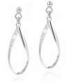 Handcrafted Open Teardrop Twist .925 Sterling Silver Post Dangle Earrings $11.59 Earrings