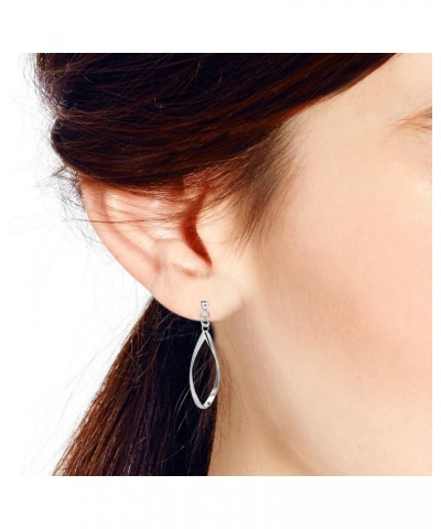 Handcrafted Open Teardrop Twist .925 Sterling Silver Post Dangle Earrings $11.59 Earrings