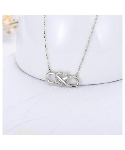 14K Solid Gold Heart Infinity Pendant Necklace for Women, Real Gold Love Jewelry Anniversary Birthday Gifts for Her, Wife, Mo...