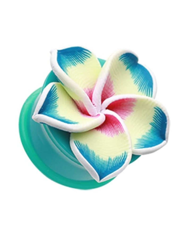 Hawaiian Plumeria Flower Acrylic Ear Gauge WildKlass Plug 1/2" (12.5mm) $15.59 Body Jewelry