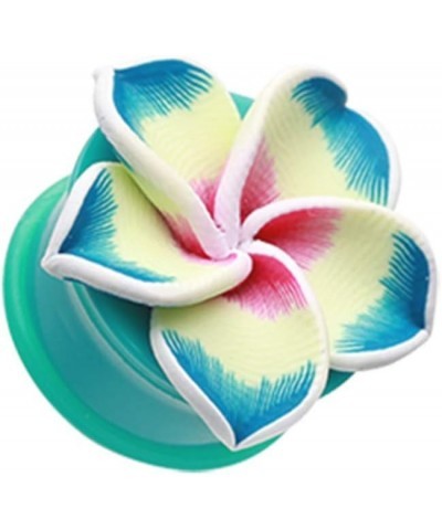 Hawaiian Plumeria Flower Acrylic Ear Gauge WildKlass Plug 1/2" (12.5mm) $15.59 Body Jewelry