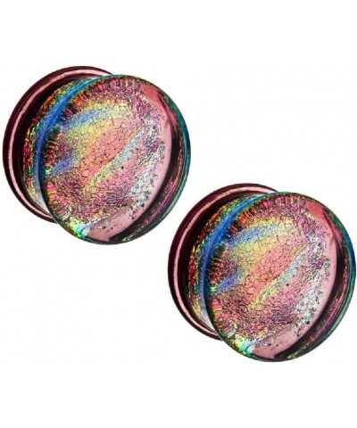 Purple Multicolor Sparkling Swirl Single Flared Glass Plugs, Sold as a Pair 10mm (00GA) $9.32 Body Jewelry