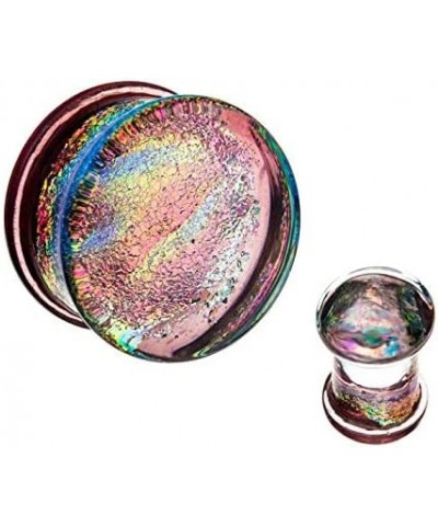 Purple Multicolor Sparkling Swirl Single Flared Glass Plugs, Sold as a Pair 10mm (00GA) $9.32 Body Jewelry