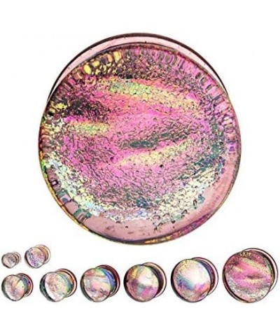 Purple Multicolor Sparkling Swirl Single Flared Glass Plugs, Sold as a Pair 10mm (00GA) $9.32 Body Jewelry