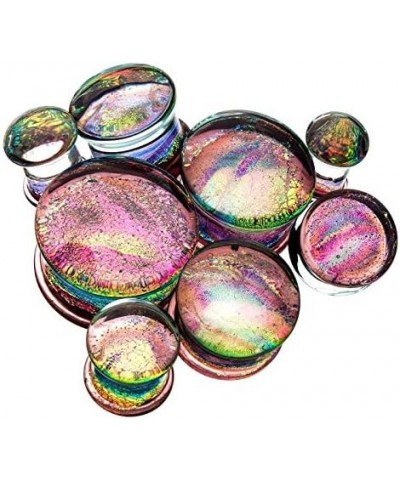 Purple Multicolor Sparkling Swirl Single Flared Glass Plugs, Sold as a Pair 10mm (00GA) $9.32 Body Jewelry