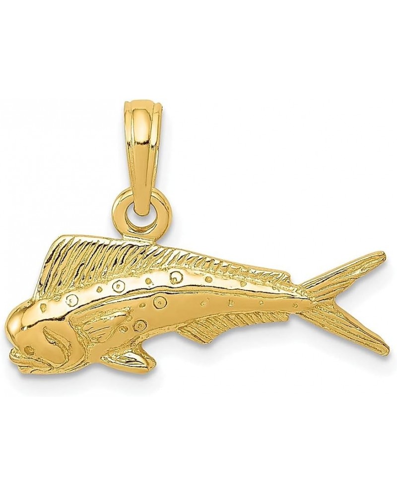 14k Yellow Gold Mahi Fish Necklace Charm Pendant Sea Life Mahimahi Fine Jewelry For Women Gifts For Her $86.43 Pendants