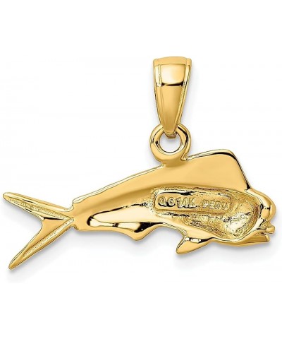 14k Yellow Gold Mahi Fish Necklace Charm Pendant Sea Life Mahimahi Fine Jewelry For Women Gifts For Her $86.43 Pendants