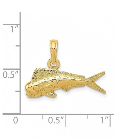 14k Yellow Gold Mahi Fish Necklace Charm Pendant Sea Life Mahimahi Fine Jewelry For Women Gifts For Her $86.43 Pendants