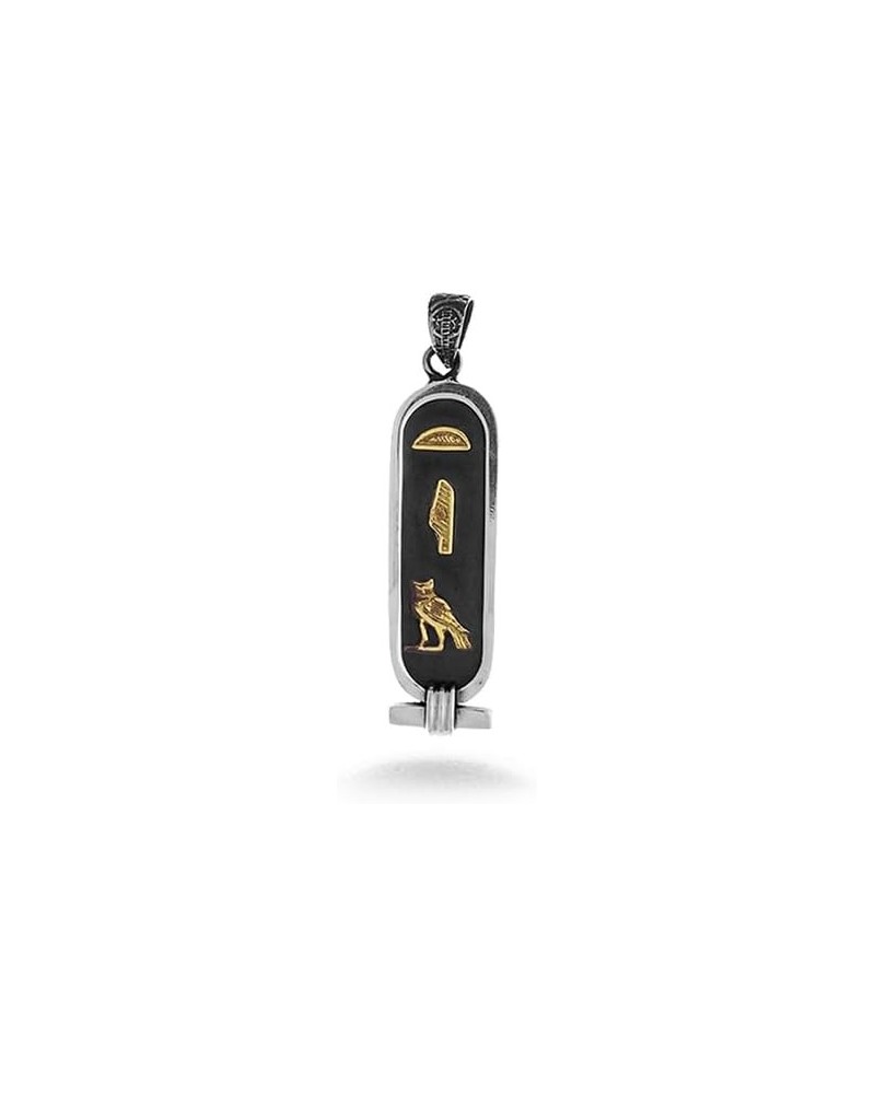 Made in Egypt - Personalized Cartouche Pendant - Available in 14K Gold, 18K Gold and Sterling Silver - 1-Sided Solid Pendant ...