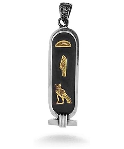 Made in Egypt - Personalized Cartouche Pendant - Available in 14K Gold, 18K Gold and Sterling Silver - 1-Sided Solid Pendant ...