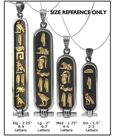 Made in Egypt - Personalized Cartouche Pendant - Available in 14K Gold, 18K Gold and Sterling Silver - 1-Sided Solid Pendant ...