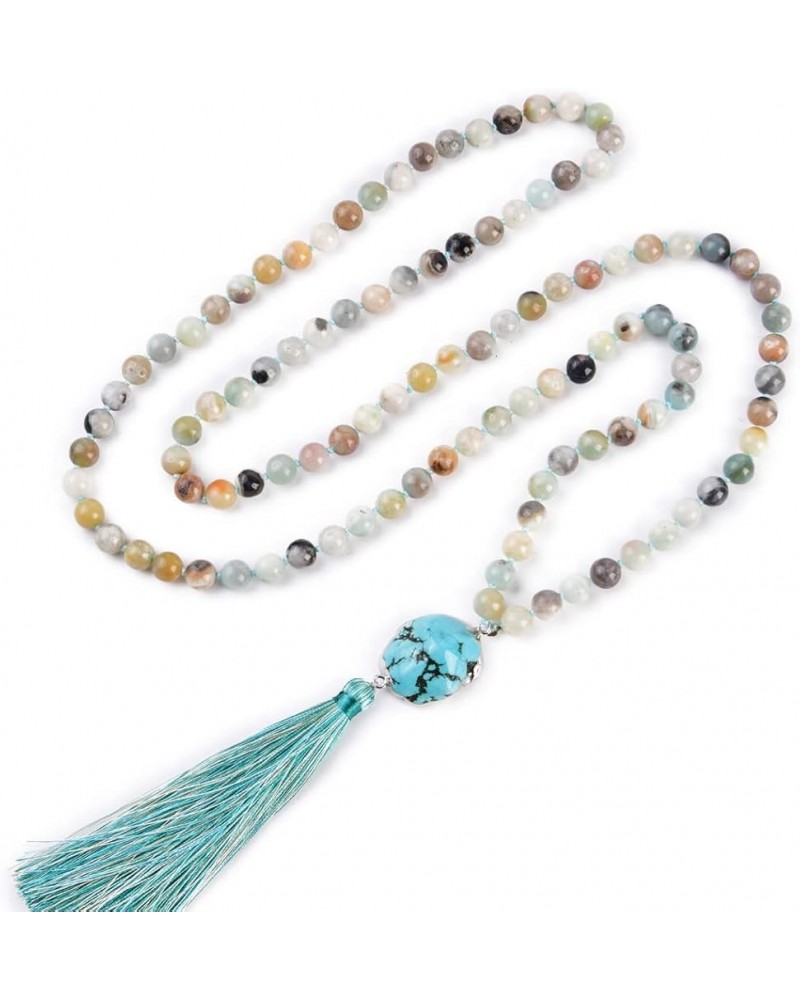 YGLINE Chakra 108 Mala Beads Bracelet Real Healing Gemstone Yoga Meditation Hand Knotted Mala Prayer Bead Necklace Style 7 $1...