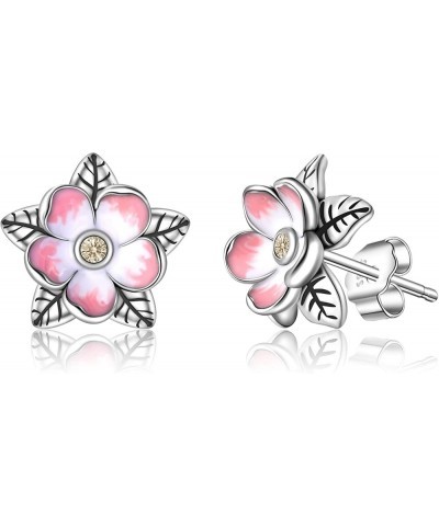 925 Sterling Silver Cherry Blossom Stud Earrings Daisy Claddagh Celtic Knot Stud Earring Magnolias Lilies Rose Earrings Irish...