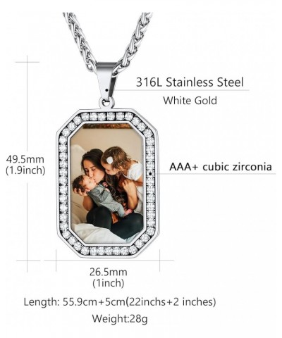 Picture Necklace Personalized Photo Customized Heart Dog Tag Pendant with Pictures Custom Hip Hop Jewelry Memorial Chain for ...