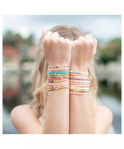 Tile Bracelet Multicolor Bohemian Style Japan Miyuki bead Elastic Bracelet for Women Girls 091C $9.98 Bracelets