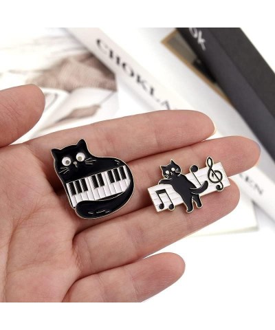 Black Cat Custom Piano Keys Kitten Musical Note Brooches Lapel Badges Safe Pin 3 $8.00 Brooches & Pins