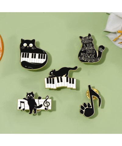 Black Cat Custom Piano Keys Kitten Musical Note Brooches Lapel Badges Safe Pin 3 $8.00 Brooches & Pins