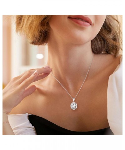 Vintage Necklaces for Women Trendy 925 Sterling Silver Statement Pendant Necklace Oval Cut $17.00 Necklaces