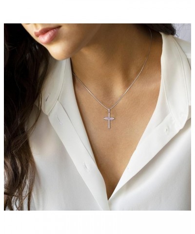 Infinity Cross Pendant Necklace for Women 925 Sterling Silver Birthstone Crucifix Jewelry 02-Amethyst-Feb $29.40 Necklaces