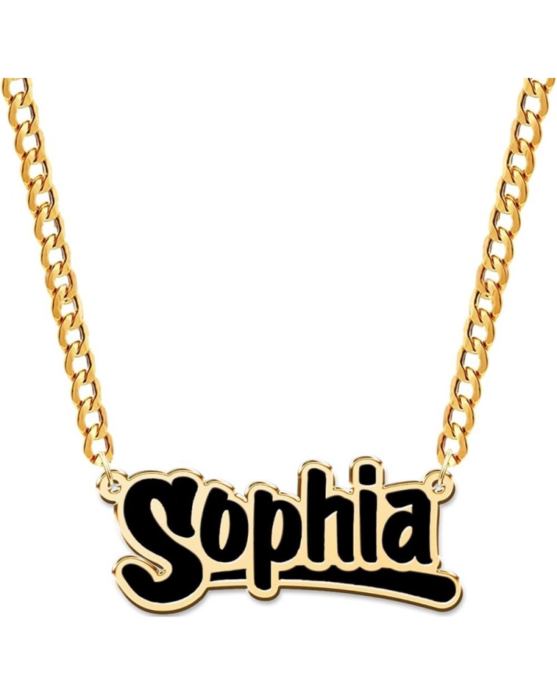 Customized Name Necklace Personalized 18K Gold Name Plate Custom Jewelry Gifts for Women Girls Name Necklace - Ⅲ $11.79 Neckl...