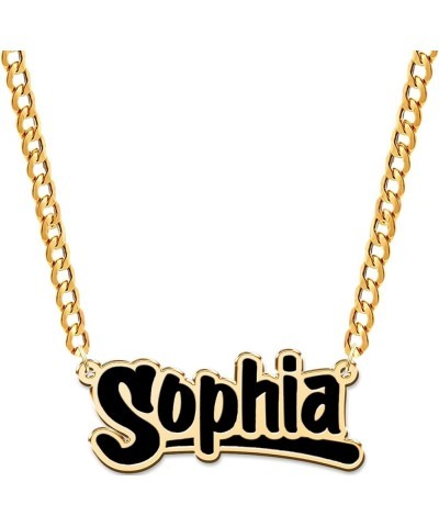 Customized Name Necklace Personalized 18K Gold Name Plate Custom Jewelry Gifts for Women Girls Name Necklace - Ⅲ $11.79 Neckl...