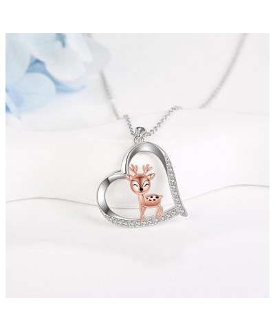 Cute Animal Gifts Sterling Silver Panda/Red Panda/Bunny Necklace Cute Animal Pendant Jewelry for Women Girls Gifts deer neckl...