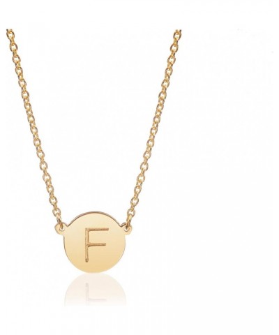 ROUND DISK INITIAL Necklace Gold : F $19.46 Necklaces