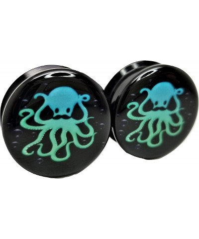 Moustache Octopus Ear Plugs - Acrylic Screw-On - 10 Sizes Pair* 1" (25mm) $9.15 Body Jewelry