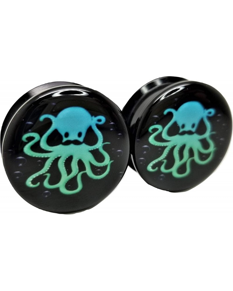 Moustache Octopus Ear Plugs - Acrylic Screw-On - 10 Sizes Pair* 1" (25mm) $9.15 Body Jewelry