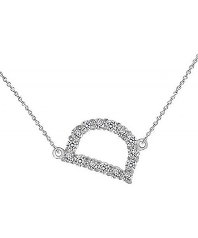 Solid 14k White Gold CZ Personalized Alphabet A-Z Initial Sideways Letter Necklace 20.0 Inches D $63.55 Necklaces