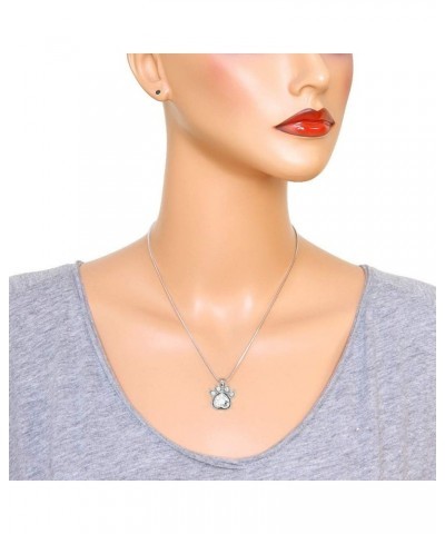 Crystal Paw Birthstone Pendant Necklace 17 Inch Snake Chain Gift Box Included 04-April $7.00 Necklaces