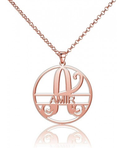 Amir Necklace Initial Necklace Rose Gold Block Letter Monogram Pendant Amir (Rose Gold) 14"-18" Chain $13.93 Necklaces