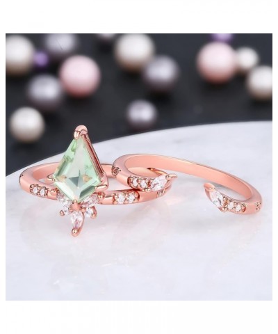 Crystal Engagement Rings Gemstone Wedding Rings Gold Plated Wedding Band Bridal Ring Set for Women 7 Green $12.72 Bracelets