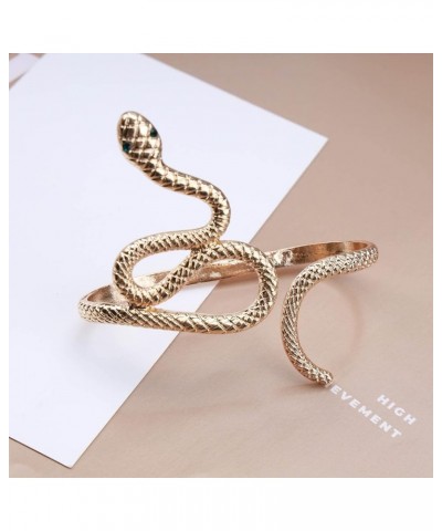 Vintage Snake Bracelet Chain Punk Snake Bangle Bracelet Open Bangle Bracelet Gold Serpent Hand Bracelet Jewelry for Women and...