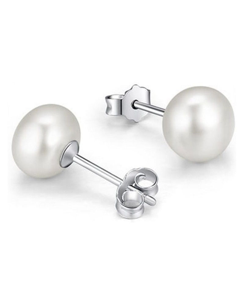 Sterling Silver AAAA 3-13mm White Pearl Studs Earrings for Women 3-4mm $7.79 Earrings