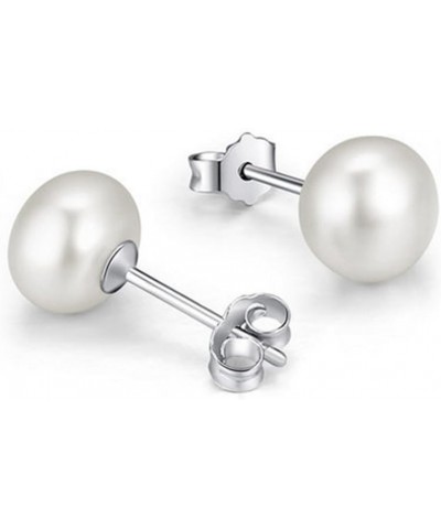 Sterling Silver AAAA 3-13mm White Pearl Studs Earrings for Women 3-4mm $7.79 Earrings