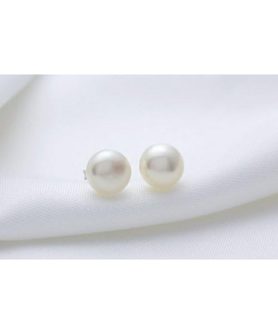 Sterling Silver AAAA 3-13mm White Pearl Studs Earrings for Women 3-4mm $7.79 Earrings