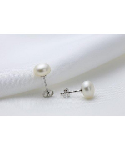 Sterling Silver AAAA 3-13mm White Pearl Studs Earrings for Women 3-4mm $7.79 Earrings