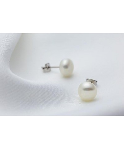 Sterling Silver AAAA 3-13mm White Pearl Studs Earrings for Women 3-4mm $7.79 Earrings