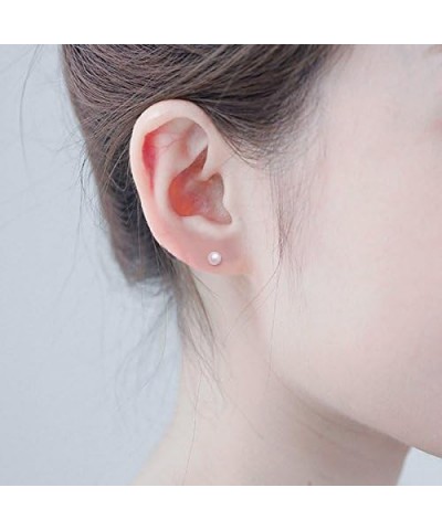 Sterling Silver AAAA 3-13mm White Pearl Studs Earrings for Women 3-4mm $7.79 Earrings