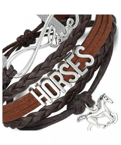 Horse Love Forever & Ever Infinity Bracelet - Leather Wrap $8.66 Bracelets