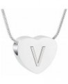 26 letters Silver Tiny Love Heart Initial Letter Urn Necklaces Personalized Alphabet Letter Urn Pendant Cremation Jewelry for...