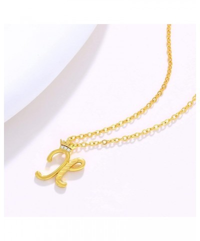 Women Necklace Letter Necklace Women's Shiny Zircon Brass Gold Plated Pendant Necklace Gift Mother Friends Lovers Women's Gif...