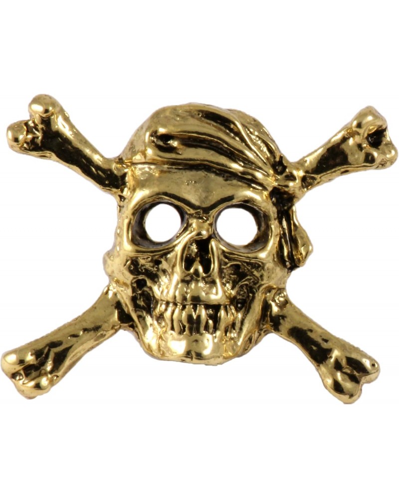 Pirate Skull & Crossbones 22k Gold Plated Lapel Pin, Brooch, Jewelry, AG167 $16.49 Brooches & Pins